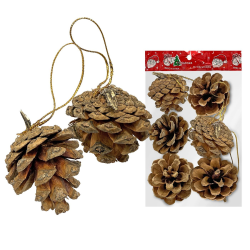 Κουκουνάρια Κρεμαστά πακ=6τεμ 4cm