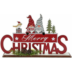 ΧΡ ΚΟΚΚΙΝΟ ΞΥΛΙΝΟ MERRY CHRISTMAS ΜΕ ΝΑΝΟΥΣ 28Χ5Χ17ΕΚ