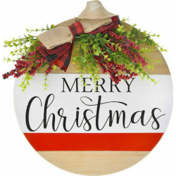 ΧΡ ΞΥΛΙΝΗ ΣΤΡΟΓΓΥΛΗ ΠΙΝΑΚΙΔΑ ΠΟΡΤΑΣ MERRY CHRISTMAS 35ΕΚ