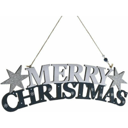 ΧΡ ΜΑΥΡΟ ΞΥΛΙΝΟ ΚΡΕΜΑΣΤΟ MERRY CHRISTMAS 41Χ13ΕΚ