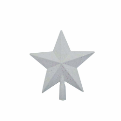 ΚΟΡΥΦΗ ΔΕΝΤΡΟΥ ΠΛΑΣΤΙΚΗ ΜΕ GLΙΤΤΕR ΑΣΠΡΗ 15cm