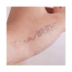 Τατουάζ Ροζ Χρυσό "Team Bride" Μπάτσελορ Πάρτι