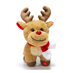 Χριστουγεννιάτικο Ελαφάκι με Φωτεινή Μυτούλα και Μουσική 30εκ