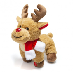 Χριστουγεννιάτικο Ελαφάκι με Φωτεινή Μυτούλα και Μουσική 30εκ