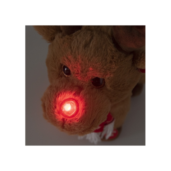 Χριστουγεννιάτικο Ελαφάκι με Φωτεινή Μυτούλα και Μουσική 30εκ