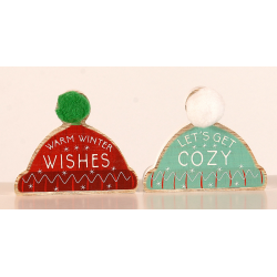 ΞΥΛΙΝΑ ΣΚΟΥΦΑΚΙΑ ΣΕ 2 ΧΡΩΜΑΤΑ 14.90cm Wooden cap decor