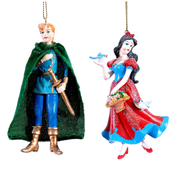 ΚΡΕΜΑΣΤΟ ΣΤΟΛΙΔΙ 2 ΣΧΕΔΙΑ 11cm Polyresin Snowhite & prince