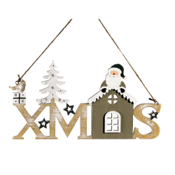 ΚΡΕΜΑΣΤΟ ΣΤΟΛΙΔΙ 27,5cm Xmas wooden hanging decoration