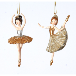 ΚΡΕΜΑΣΤΟ ΣΤΟΛΙΔΙ 2 ΣΧΕΔΙΑ11cm Polyresin ballerinas w/gold dress