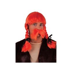 Περούκα Οβελίξ Με Κοτσίδες & Μουστάκι.