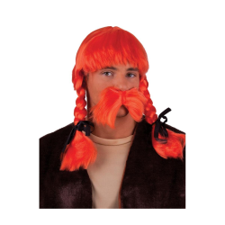 Περούκα Οβελίξ Με Κοτσίδες & Μουστάκι.