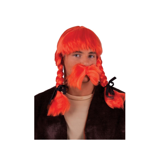 Περούκα Οβελίξ Με Κοτσίδες & Μουστάκι.