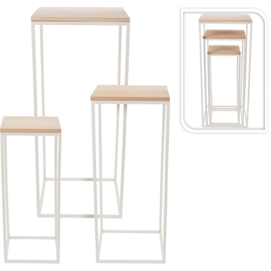 Βάση Διακόσμησης Μέταλλο & Ξύλο Λευκο 26X26X60cm Βάση Διακόσμησης Μέταλλο & Ξύλο Λευκο 26X26X60cm