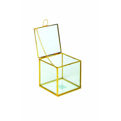 Κουτακι Γυάλινο Με Μεταλλικη Βάση 10x10x10cm