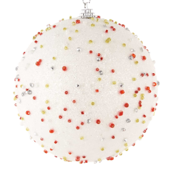 ΜΠΑΛΑ ΝΤΕΚΟΡ CANDY 8CM ΛΕΥΚΗ ΜΕ ΠΟΛΥΧΡΩΜΕΣ ΜΠΙΛΙΕΣ