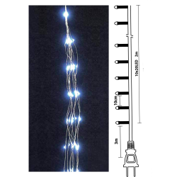 200 Led Σταθ.Λαμπ.Copper (Χταπόδι) 10 x 20Led Λευκό Φωτ. Με Μετασχ. Ip44 ,2Μ