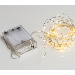 20 Led Copper Μπαταρίας Με Ασημί Καλ.Θερμ.Φωτ. 2Μ(Kelvin: 2.500 - 2.800)