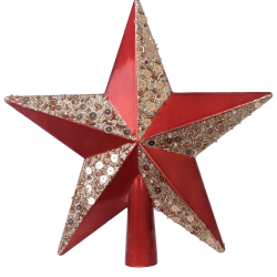 Πλαστική Χριστουγεννιάτικη Κόκκινη Κορυφή Δέντρου 20(h)cm