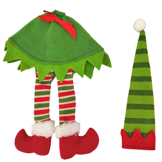 Θήκη κρασιού xmas ξωτικό-δέντρο 43cm