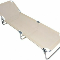 Ξαπλώστρα Παραλίας Πτυσσόμενη Αλουμινίου 187x58x24εκ σε Εκρού Χρώμα