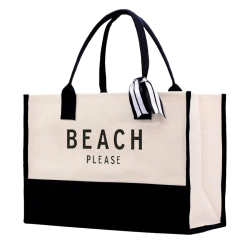 ΤΣΑΝΤΑ ΘΑΛΑΣΣΗΣ ΚΑΜΒΑΣ 50X38CM "BEACH PLEASE" MJ190473 ΠΡ. ΚΙΝΑ