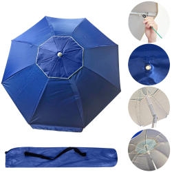 Ομπρέλα Παραλίας Alu-Fiberglass 2m με Επένδυση  UV