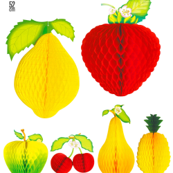 ΧΑΡΤΙΝΑ ΔΙΑΚ.ΦΡΟΥΤΑ BIG HONEYCOMB FRUIT 52 cm - 6 ΣΧΕΔΙΑ