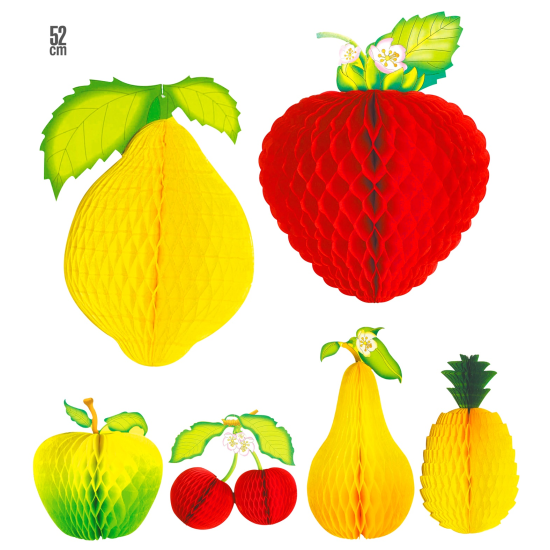 ΧΑΡΤΙΝΑ ΔΙΑΚ.ΦΡΟΥΤΑ BIG HONEYCOMB FRUIT 52 cm - 6 ΣΧΕΔΙΑ ΧΑΡΤΙΝΑ ΔΙΑΚ.ΦΡΟΥΤΑ BIG HONEYCOMB FRUIT 52 cm - 6 ΣΧΕΔΙΑ