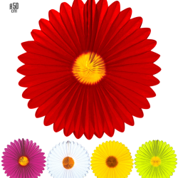 ΧΑΡΤΙΝΗ ΔΙΑΚ.DAISY PAPER FAN 50 cm - 5 ΧΡΩΜ.