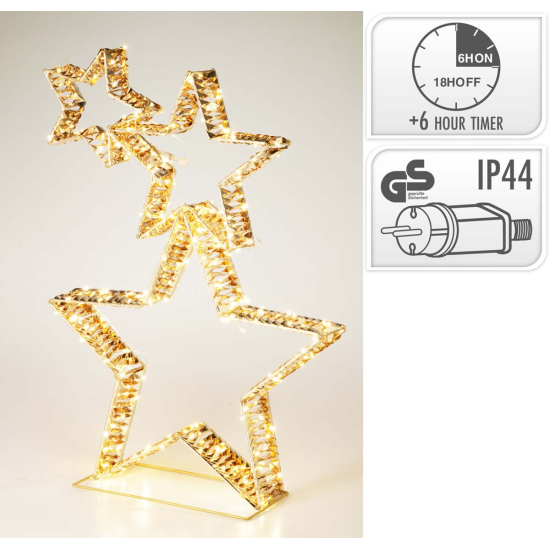 ΑΣΤΕΡΙ 30LED ΜΕΤΑΛΛΟ ΧΡΥΣΟ 50x80cm
