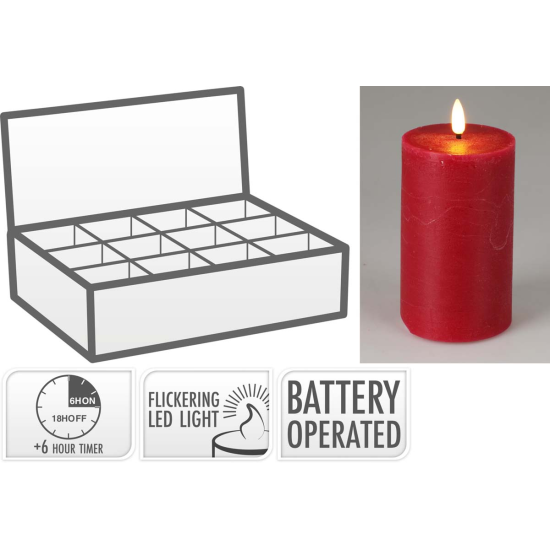 ΚΕΡΙ LED ΚΟΚΚΙΝΟ 7.5x12.5cm