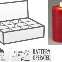 ΚΕΡΙ LED ΚΟΚΚΙΝΟ 7.5x15cm