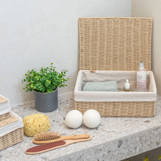 ΚΟΥΤΙ ΑΠΟΘΗΚΕΥΣΗΣ & ΟΡΓΑΝΩΣΗΣ BOTANICA 28x20x10 cm ΜΕ ΕΣΩΤΕΡΙΚΗ ΕΠΕΝΔΥΣΗ & ΚΑΠΑΚΙ