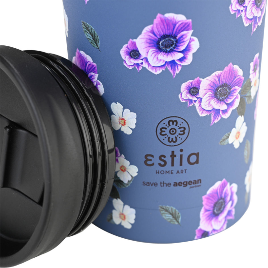 ΘΕΡΜΟΣ TRAVEL MUG SAVE THE AEGEAN 350ml GARDEN BLUE ΘΕΡΜΟΣ TRAVEL MUG SAVE THE AEGEAN 350ml GARDEN BLUE
