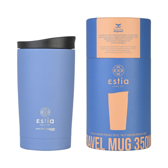ΘΕΡΜΟΣ TRAVEL MUG SAVE THE AEGEAN 350ml DENIM BLUE.