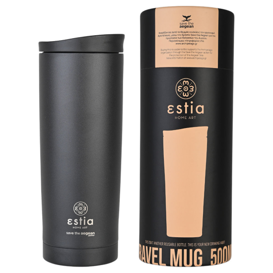ΘΕΡΜΟΣ TRAVEL MUG SAVE THE AEGEAN 500ml MIDNIGHT BLACK ΘΕΡΜΟΣ TRAVEL MUG SAVE THE AEGEAN 500ml MIDNIGHT BLACK